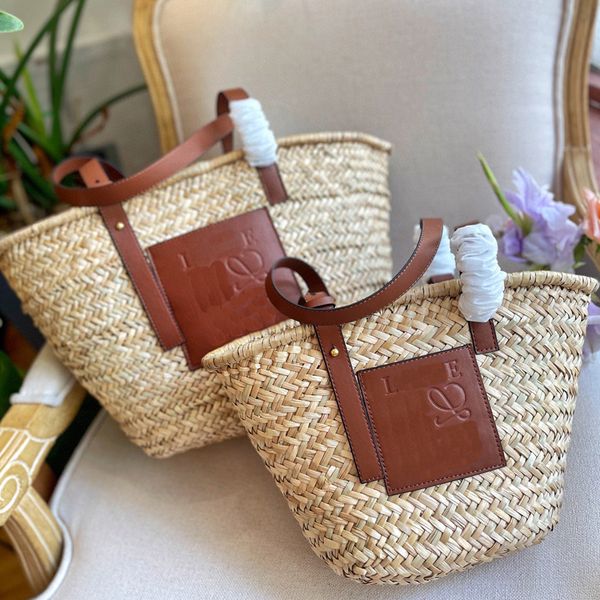 

beach bags women grass woven vegetable basket fashion 634305 handbag purse hollow out totes bag adjustable genuine leather shoulder straps i