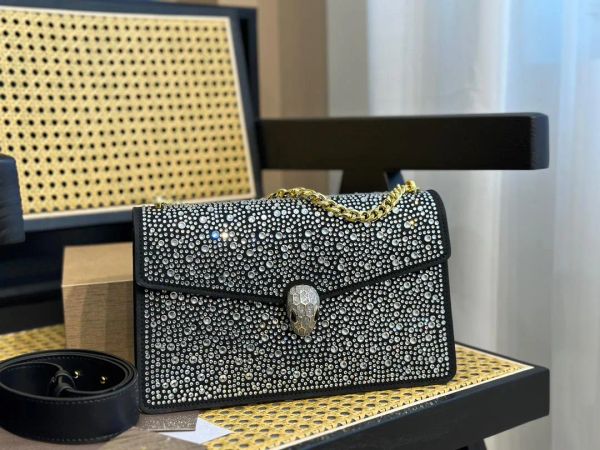 

23ss Luxury Designer Shoulder bags Fashion artwork womens totes bags Diamond shine handbags popular season style crossbody sac, Black