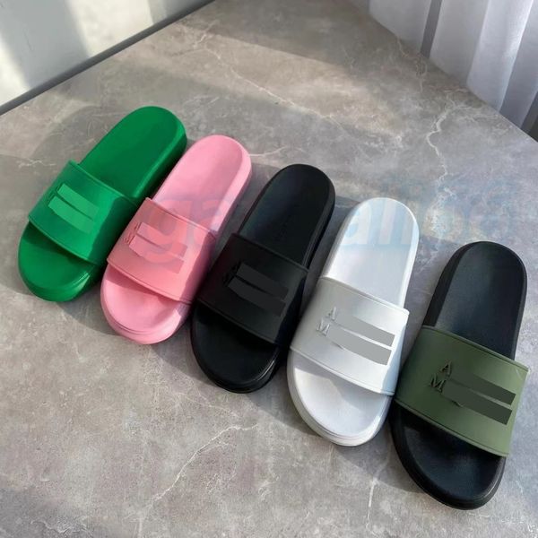

luxury shoe designer man women slipper pool slide rubber embedded black letter soft comfort letter pool beach flat scuffs with box easy to w