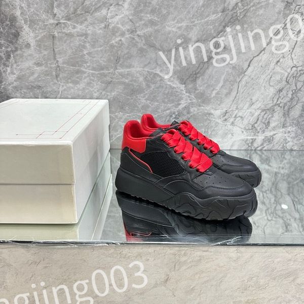 

luxurys designer woman shoe leather lace up men fashion platform sneakers white black mens womens casual shoes