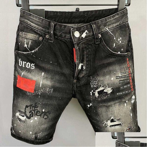 

men's jeans dsquare short for man men jean uomo knee mens casual designer luxury ripped womens purple drop delivery apparel clothing dh, Blue