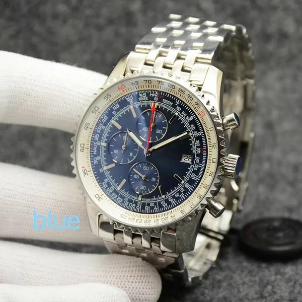 

high-quality watch 44mm stainless steel vk chronograph watch super luminous anti-wrist luxury watches, Slivery;golden