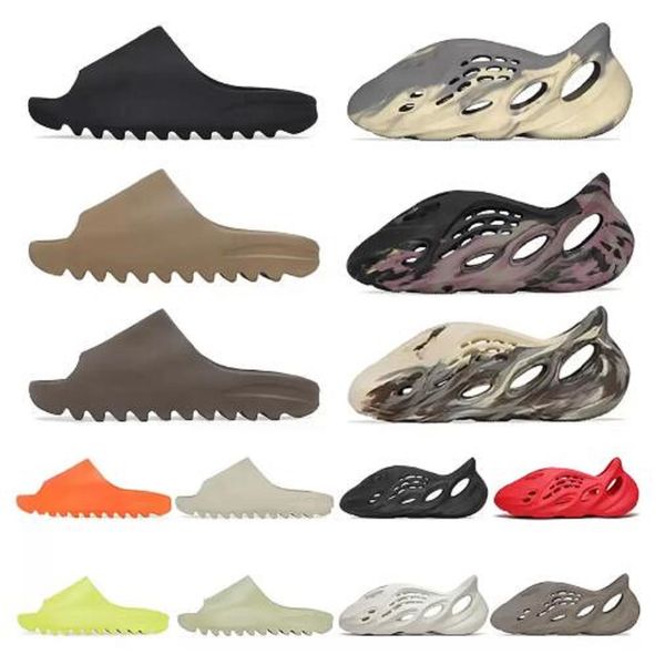 

slide foam runner designer slippers men women sandals triple black white resin pattern slippers mens womens slides slider slipper sliders