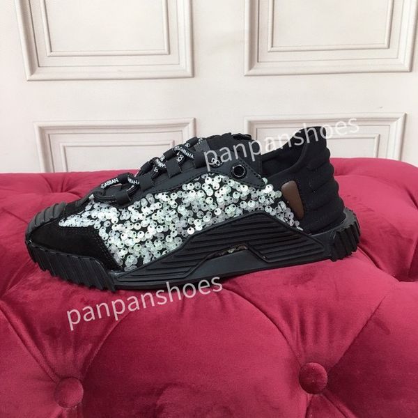 

2023new fashion brand casual shoes womens mens designer leather lace-up sneakers fashion lady flat running letters shoes platform sneaker, Black