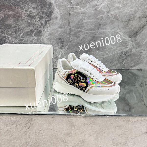 

casual shoes designer leather lace-up sneaker fashion running trainers letters woman shoes flat printed gym sneakers, Red;white