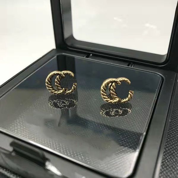 

20style luxury famous designer stud earring elegant classic double letter stud for women girl party gift jewelry accessory, Golden;silver