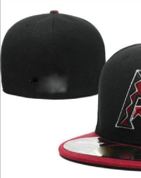 

2023 men's arizona baseball full closed caps summer navy blue letter bone men women black color all 32 teams casual sport flat fitted h, Blue;gray