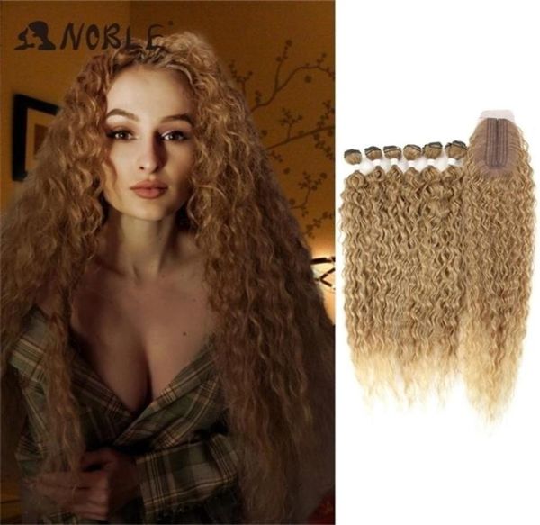 

hair pieces bundles with closure afro kinky curly extensions 30inch ombre soft extension synthetic 2211037885595, Black;brown