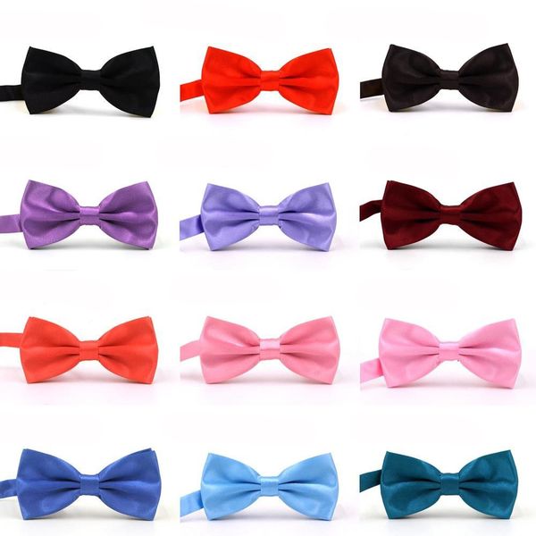 

bowtie men's solid double layer candy wedding groom man bowtie, Red;black