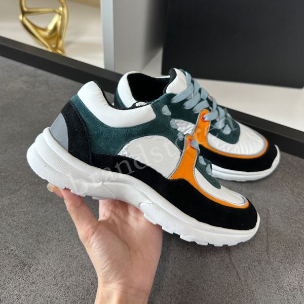 

men shoe designer sneakers reflective shoe patchwork vintage trainers calfskin suede sneaker gold silver black white all-match platform trai