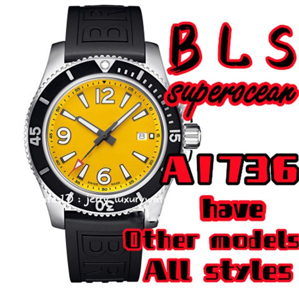 

bls bre superocean a1736 luxury men's watch chronograph 44mm with cal.17 self-winding mechanical movement diameter 300 meters waterproo, Slivery;brown