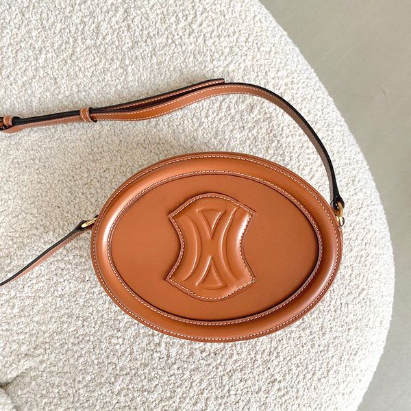 

triomphe genuine leather triomphes womens round bag luxury large capacity tote classic shoulder bags mens designer fashion handbag crossbody