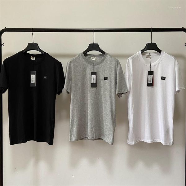 

men's t shirts 2023 summer cp men's t-shirt fashion casual cotton solid color streetwear brand neutral crewneck top, White;black