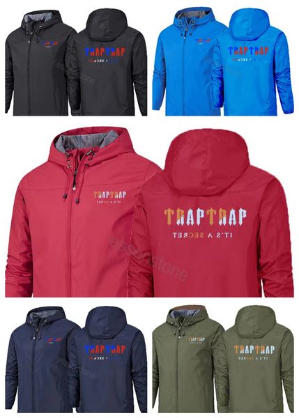 

trapstars hoodie full tracksuit rainbow towel embroidery decoding hooded sportswear men and women sportswear suit zipper trousers size us 2x, Black