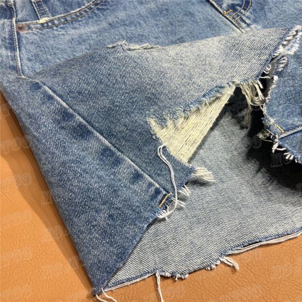 

women's plus size pants designer denim short for women back embroidered tassel ripped jeans high street girls shorts streetwear xaps, Black