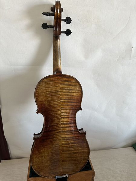 

master 4/4 violin solid flamed maple back spruce hand carved k3073