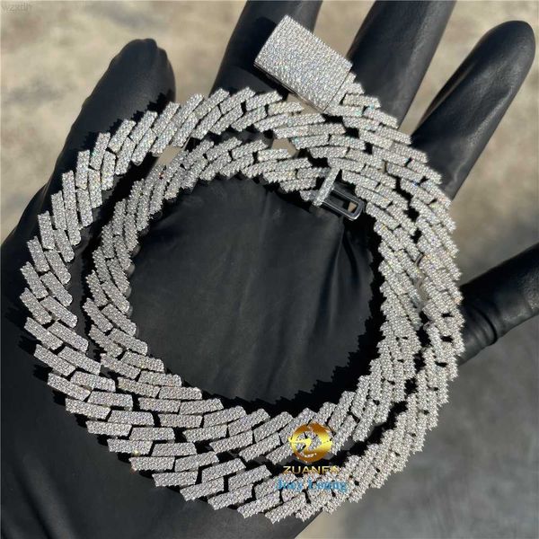 

selling fine jewelry 10mm width vvs moissanite silver 925 iced out cuban link chain necklace