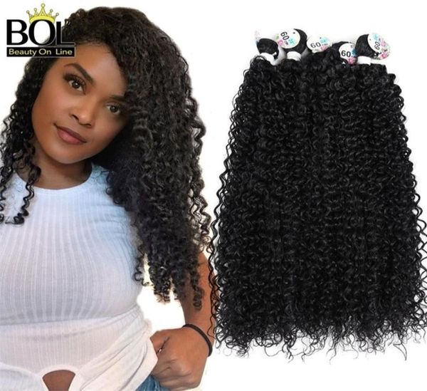 

hair pieces bol synthetic weave jerry curly bundles 6pcslot natural black 70cm soft long extensions for women daily use 2211038301098, Black;brown