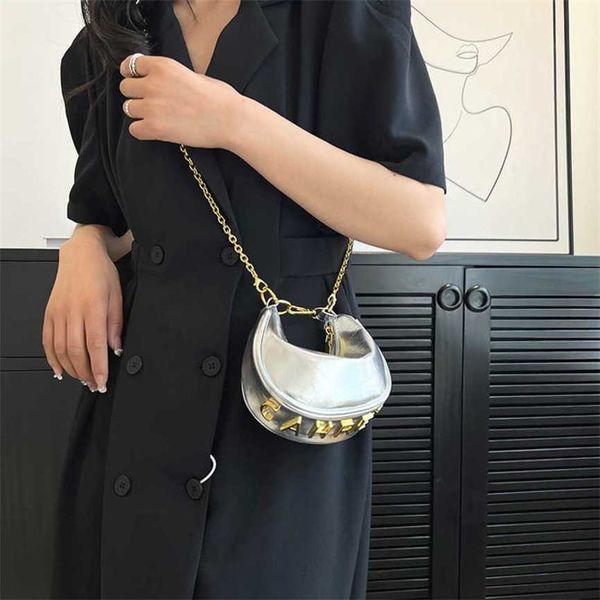 

30% off 2023 fashion handbag moon women's summer new silver underarm simple fashionable beautiful versatile one shoulder diagonal strad