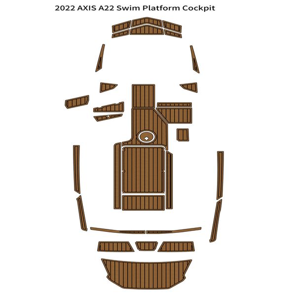 

2022 axis a22 swim platform cockpit pad boat eva foam faux teak deck floor mat