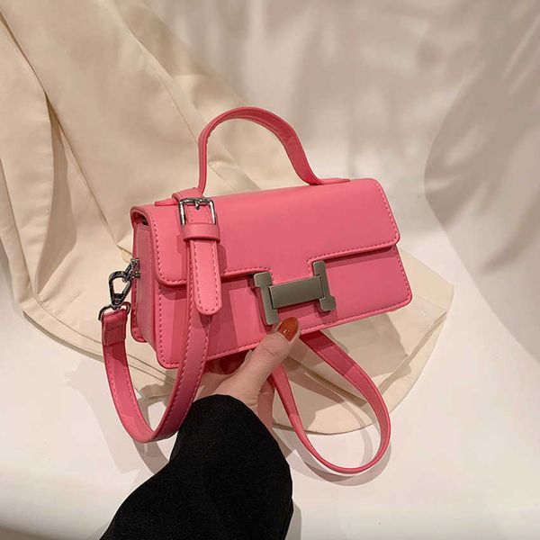 

50% off 2023 handbag new h buckle shoulder women's handheld crossbody large capacity small square bag factory fashion style