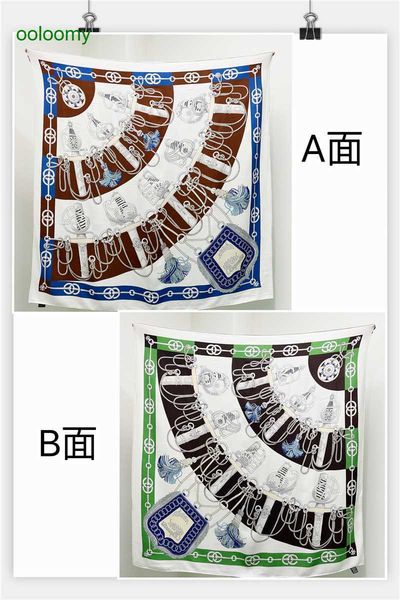 

hemres designer scarves double-sided colorful army knife march silk wool for women in autumn and winter warm velvet large square scarf as a, Blue;gray