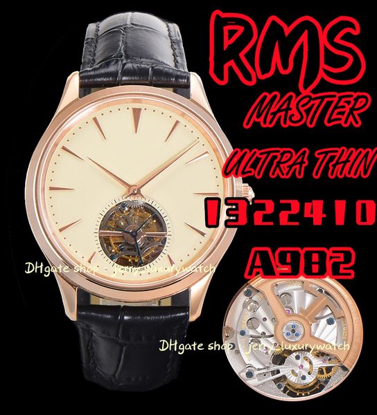 

rms jl watch luxury men's master tourbillon 1322410 (cowhide strap 982 fully automatic mechanical movement, 40mm)gold white, Slivery;brown