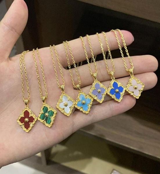 

luxury 18k gold clover designer pendant necklaces for women cross chain choker italy famous brand vintage necklace party wedding j6062852, Silver