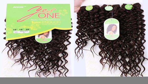 

hair pieces 16 18  inches water wave bundles 3 one set two tone ombre high temperature synthetic extensions deal 2210187076541, Black;brown