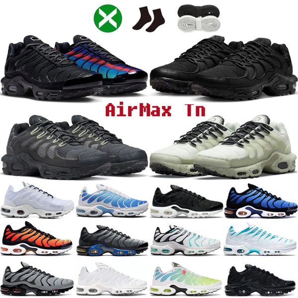 

tn running shoes plus men women triple black white university blue grey orange black barely volt mint green purple oreo black anthracite tra