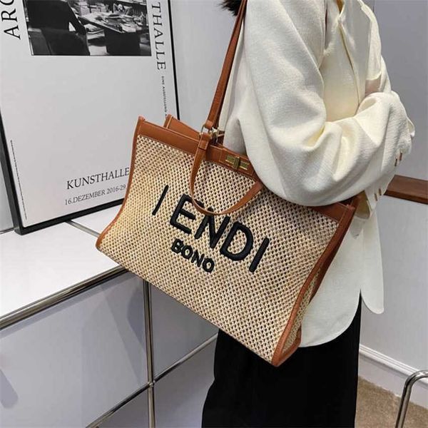 

23% 2023 handbag letter new small fresh and simple grass weaving fashion ins style trendy women's single shoulder crossbody bag