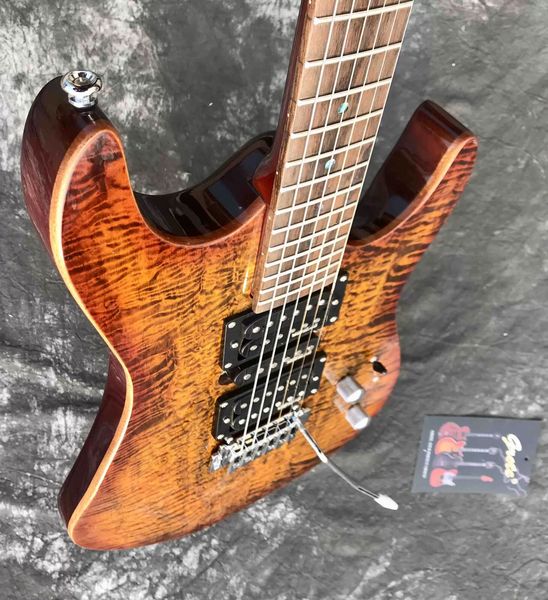 

factory sales flamed maple electric guitar good quality, basswood