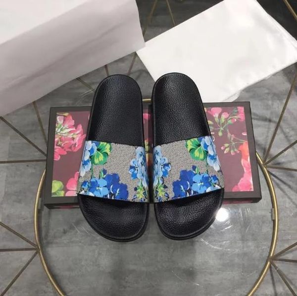 

mens designers slides womens slippers fashion luxurys floral slipper leather rubber flats sandals summer beach shoes loafers gear bottoms sl, Black