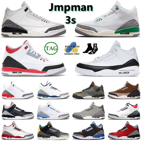 

2023 3s mens womens basketball shoe trainers racer blue black cement black cat ma maniere cour purple lucky green white cement reimagined bi