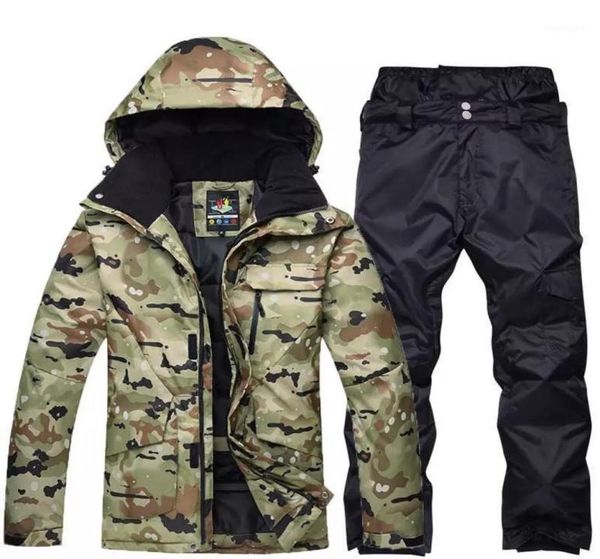 

skiing suits 2021 camouflage winter ski suit for men waterproof snowboarding windproof warmth jacket pants snow clothes2782256