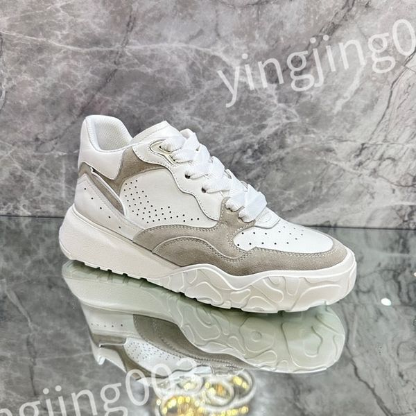 

2023 new luxury designer woman shoe leather lace up men fashion platform sneakers white black mens womens casual shoes