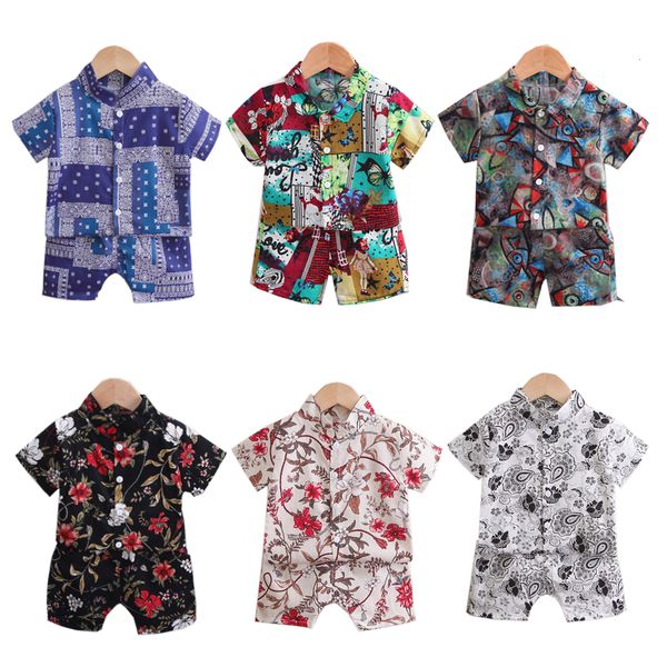 

setssuits baby vest clothes for boys cartoon set cotton shorts infant kids sport outfits printed costume 4 years 230510