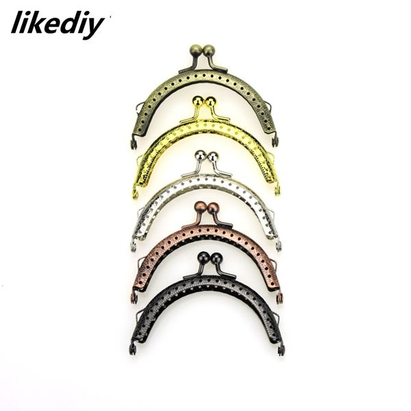

bag parts accessories 10 pcslot 8.5 cm ball head mixed 5 color embossing metal purse frame kiss clasp clutch diy handbag accessory 230509, Black