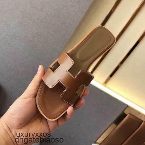 

h slipper orans women's 2023 candy shoe sandal summer woman leather leisure holiday flat beach bottom sandals e3u3oran