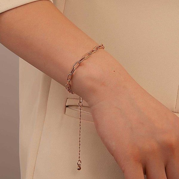 

style punk hip hop thick chain clip bracelet female special interest light trendy golden ball pendant, Black