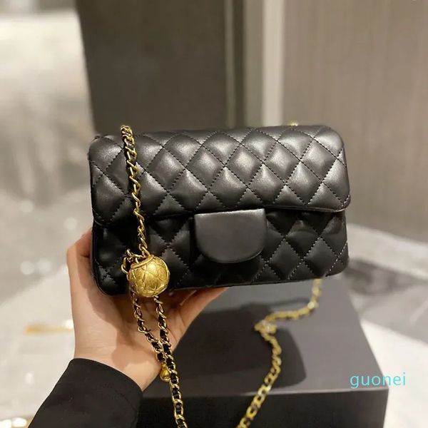 

Designer Womens Gold Ball Mini Bags Lambskin Crossbody Adjustable Shoulder Strap Square Large Capacity Outdoor Sacoche Cosmetic Handbag, Green
