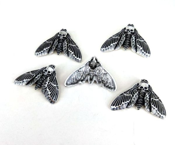 

pendant necklaces hzew 50pcs accessories animal moth skull head moth pendant for women man 2211154652163, Silver