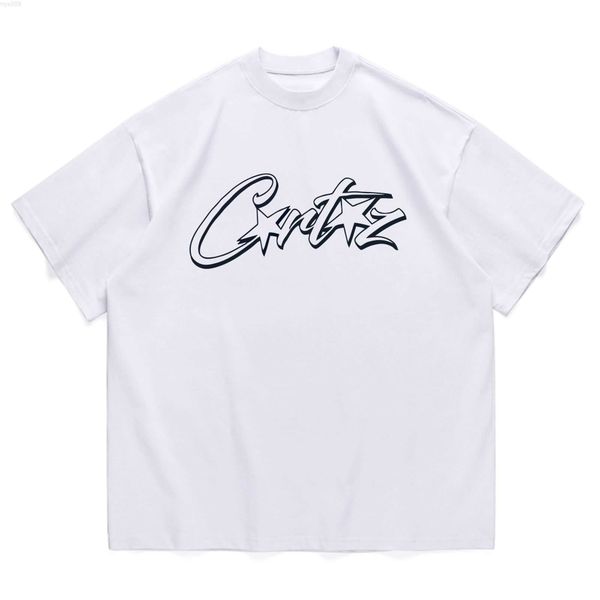 

men's fitting pure loose cotton t-shirt short sleeved ins trendy brand letter minimalist printing summer new versatile men and women&#0, White;black