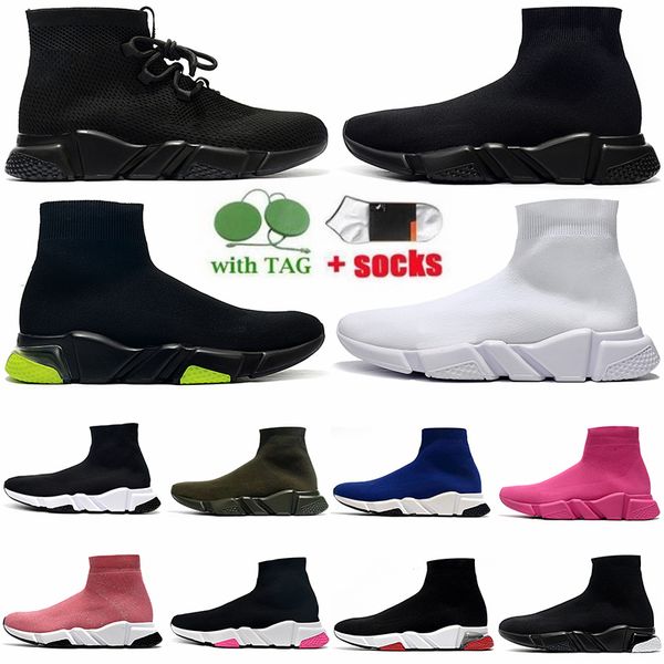 

designer shoes men women sock speed sneaker paris fashion luxury triple black white cushioned sole knit trainer casual jogging walking lace
