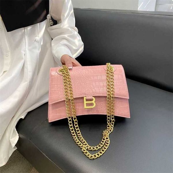 

23% 2023 handbag crocodile pattern fashion hourglass new chain one shoulder crossbody multi layered korean edition advanced sense small bag
