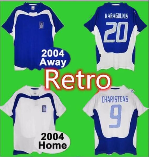 

retro classic 2004 greece mens soccer jerseys charisteas basinas tsartas nikolaidis zagorakis karagounis home away football shirt short slee, Black;yellow