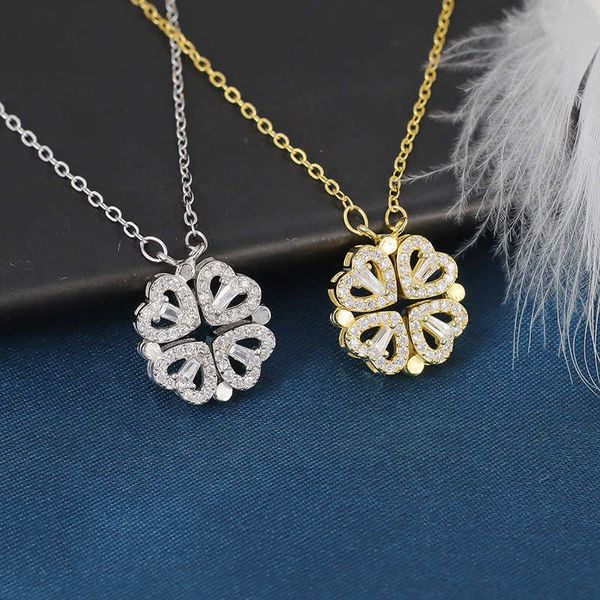 

s925 sterling silver lucky clover necklace women's versatile xiaozhong net red variety one multi wearing little love clavicle chain