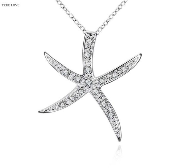 

starfish pendant necklace zircon 925 sterling silver fashion jewelry woman beautiful birthday gift 9328107