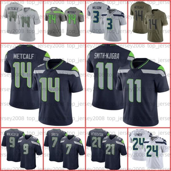 

7 geno smith football jerseys dk metcalf marshawn lynch tyler lockett jamal adams charles cross kenneth walker iii devon witherspoon jaxon s, Black;red