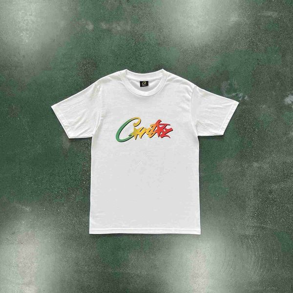 

corteiz european and brand american trendy t-shirt men's carni alcatraz demon short sleeve new uk drill 1, White;black